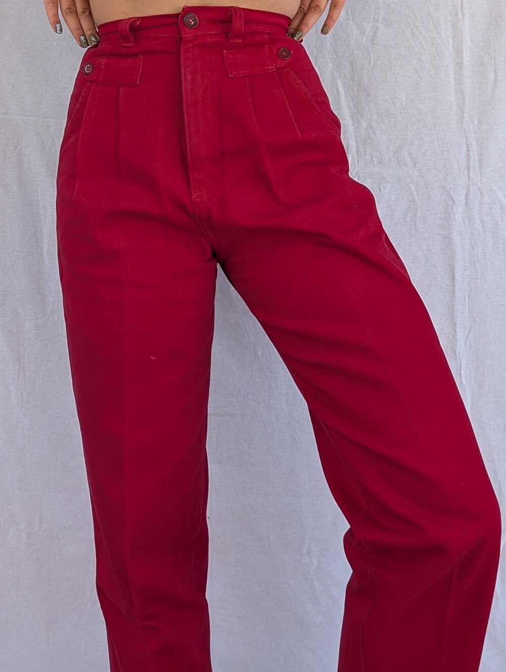 Vintage Wrangler High-Rise Straight Leg Pants in Deep Red